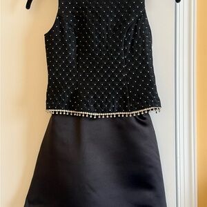 Elegant Black Sleeveless Dress with Rhinestone Accents